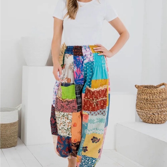 Pants - Balloon Boho Colorful Patchwork Bohemian Pants